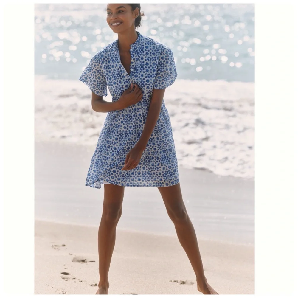 NWT Anthropologie Ro's Garden Vibeka Short-Sleeve Cotton Mini Dress, L - Picture 5 of 14